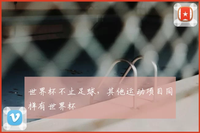 世界杯不止足球,其他运动项目同样有世界杯